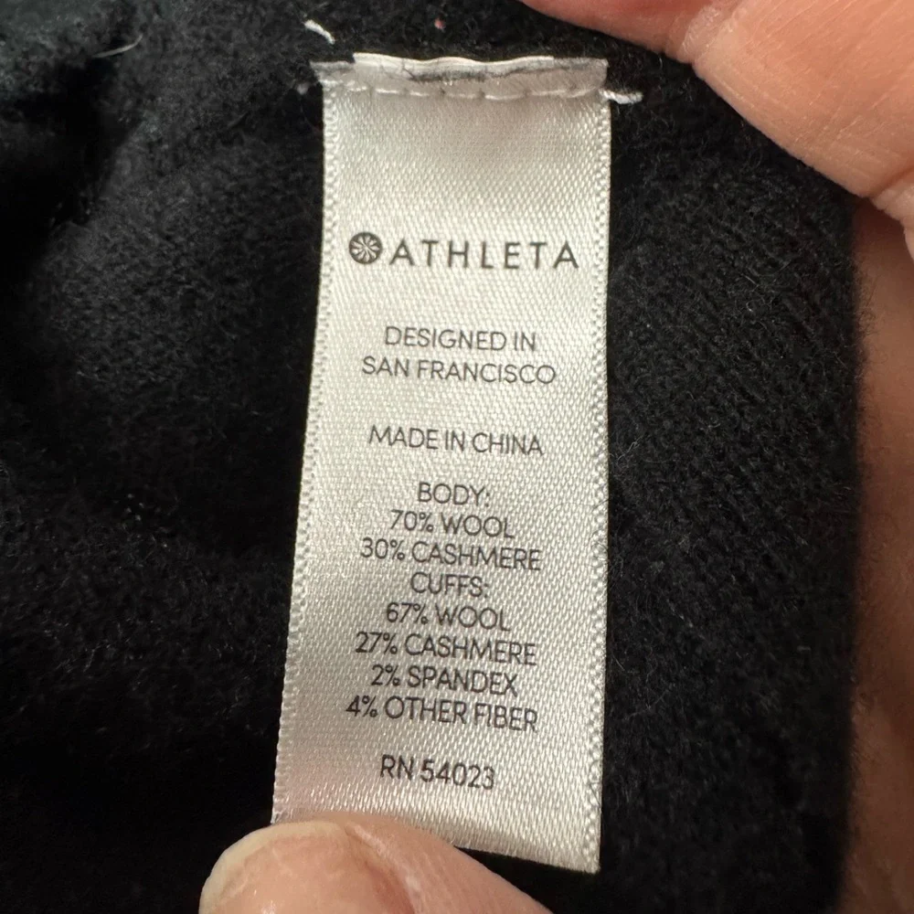 ATHLETA 🖤 Women’s Black Cashmere Wool Pullover SO SOFT Sweater (Small) - Picture 8 of 10